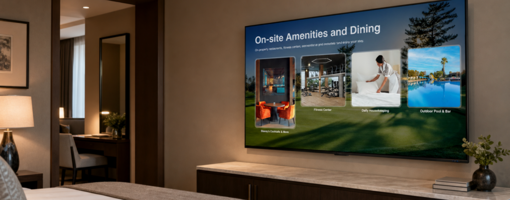 guest engagement platform providing an immersive in-room experience on the tv inside of a hotel room